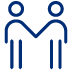 Icon illustration of two people holding hands.